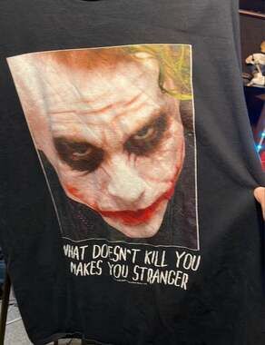 The Dark Knight Heath Ledger Joker 'What Doesn't Kill You Makes You Stranger'